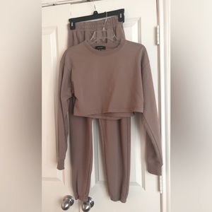 Missguided Sweat Set, light brown, size 8